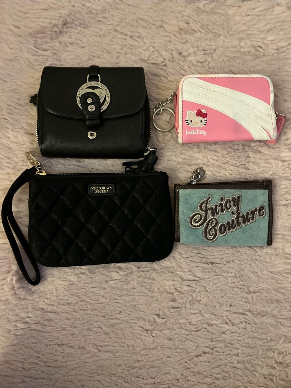 Victoria's Secret Black Quilted Wristlet with Strap